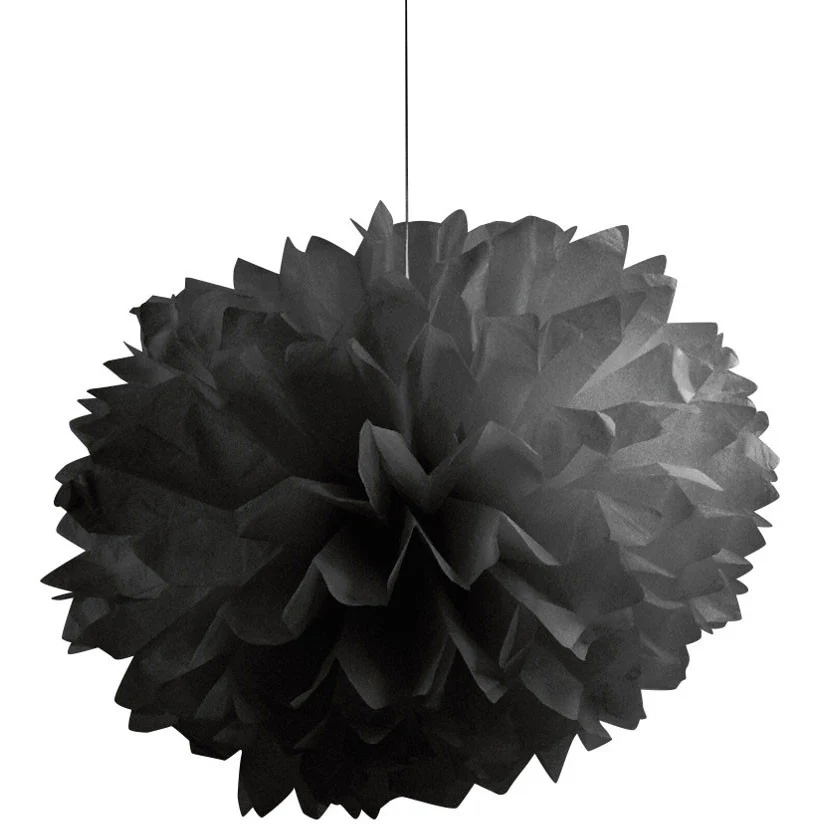 Black Fluffy Tissue Balls (3ct)