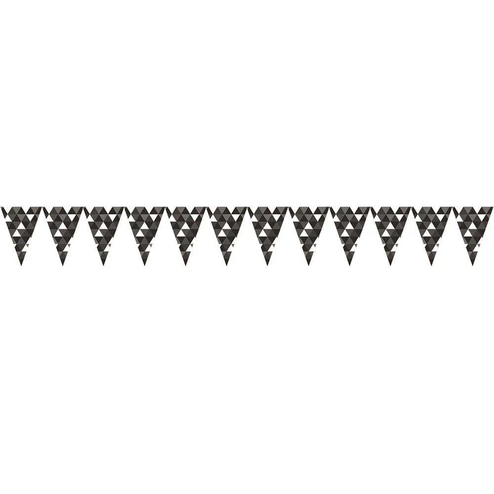 Black Velvet Fractal 9' Pennant Banner