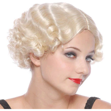 Blonde Finger Waves & Curls Wig