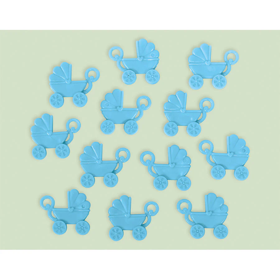 Blue Baby Shower Baby Carriage Favor Charms (12ct)