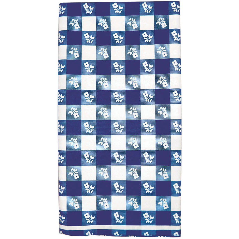 Blue Gingham Plastic Tablecover