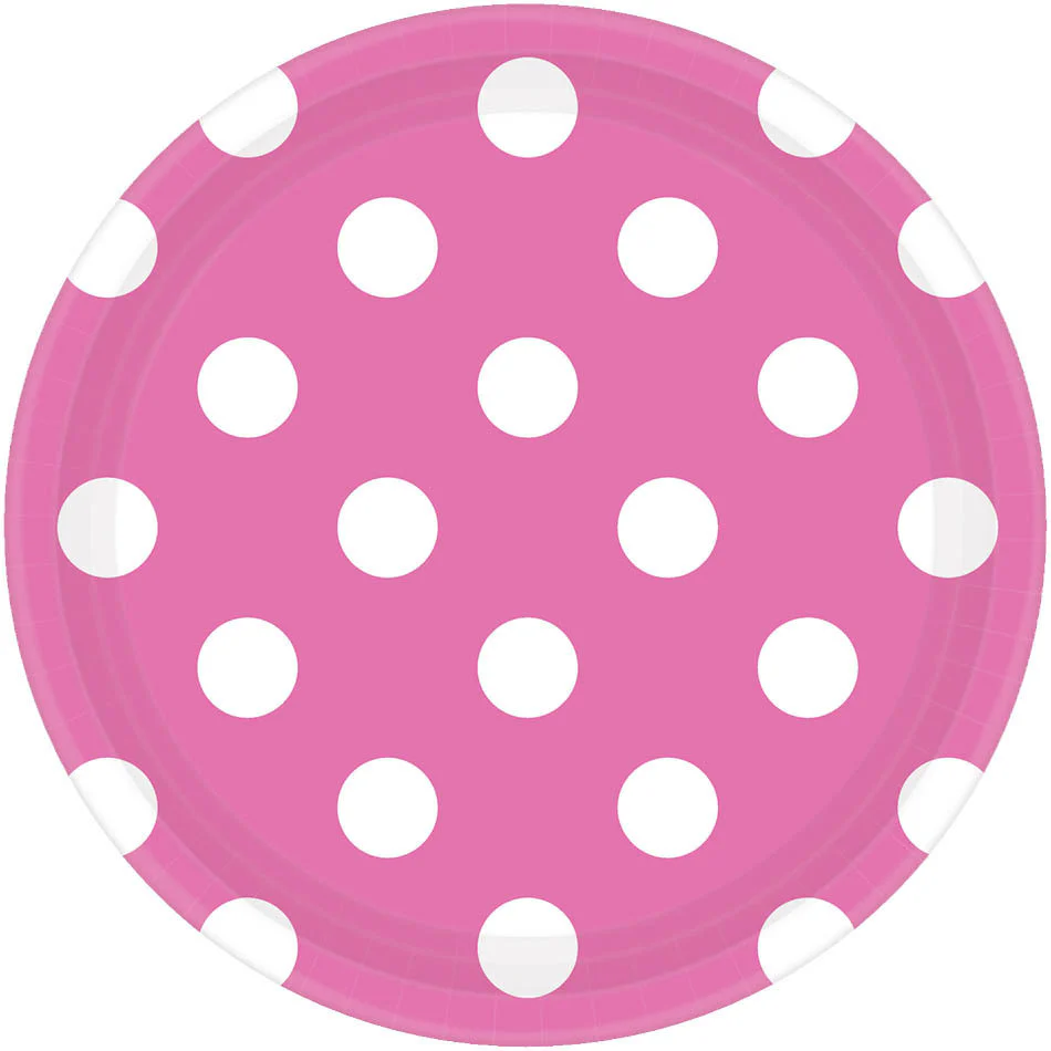 Bright Pink Dots Dessert Plates (8ct)