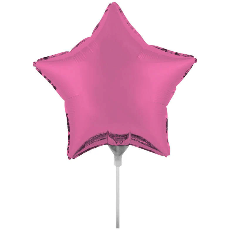 Candy Pink 18" Air Filled Foil Star Balloon with Stick