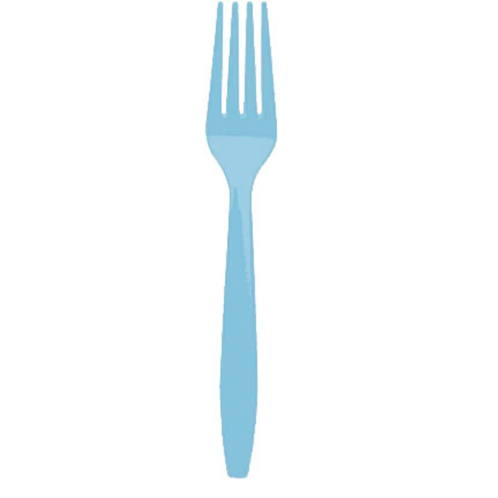 Caribbean Blue Midweight Plastic Forks (100ct)