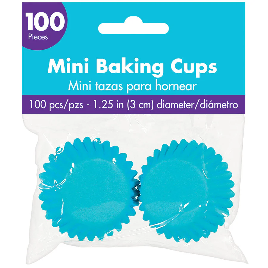 Carribean Blue 1.25" Mini Baking Cups (100ct)