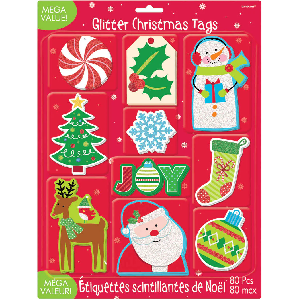 Christmas Glitter Gift Tags