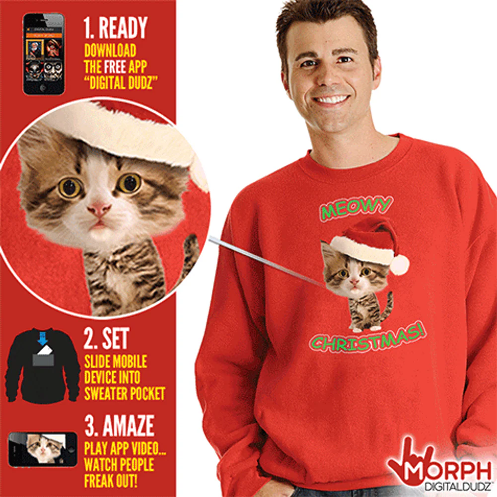 Christmas Kitty Sweatshirt Small
