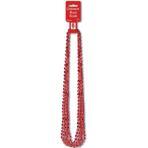 Cinnamon Heart Beads 6 Strands 33"