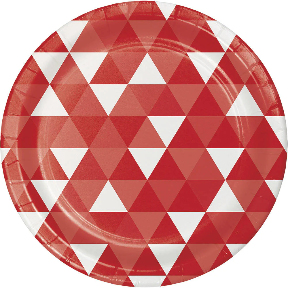 Classic Red Fractal Dinner Plates (8ct)