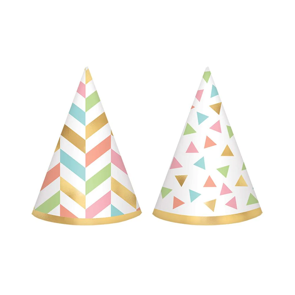 Confetti Fun Mini Foil Cone Hats (12 ct)