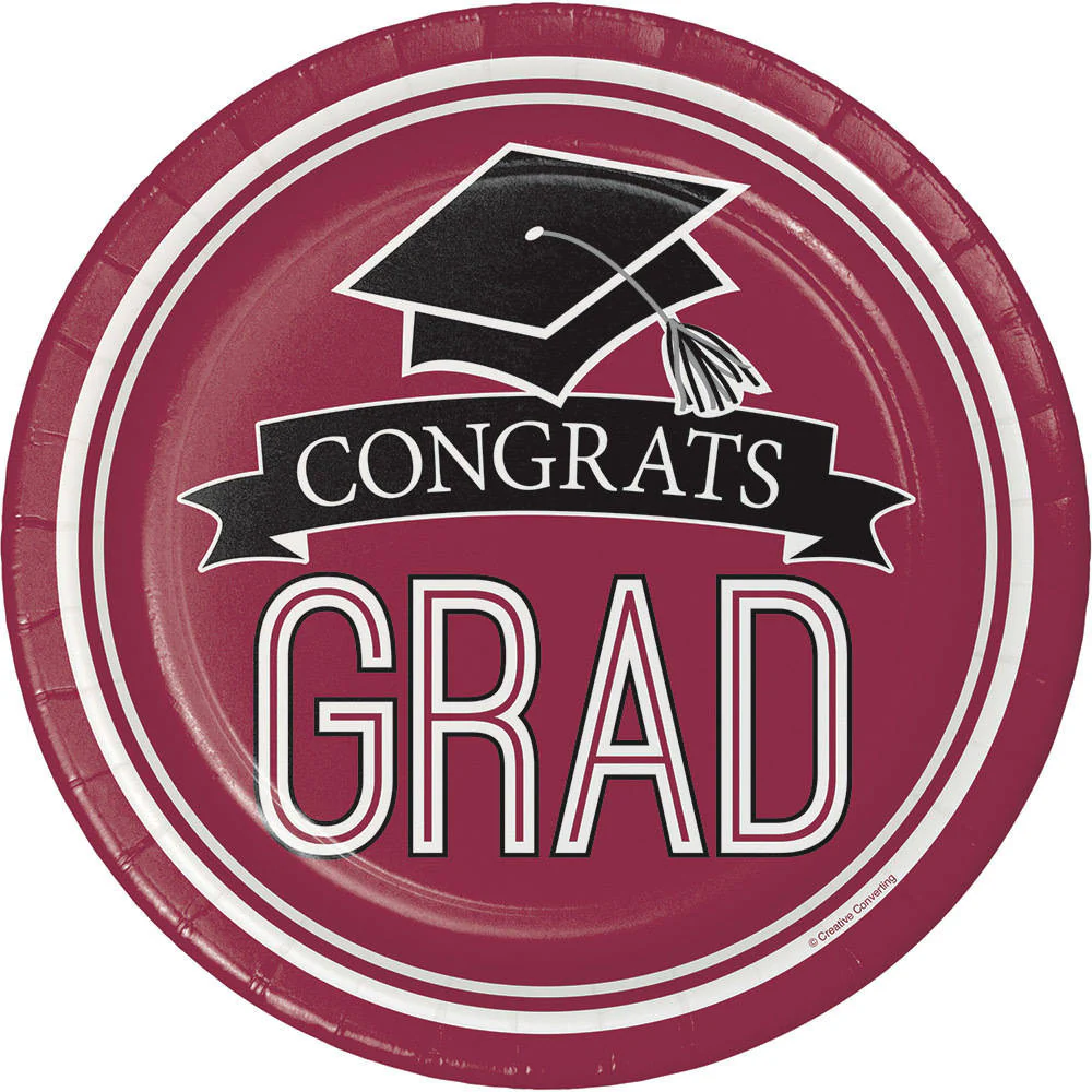 Congrats Grad Berry Dessert Plates (18 ct)
