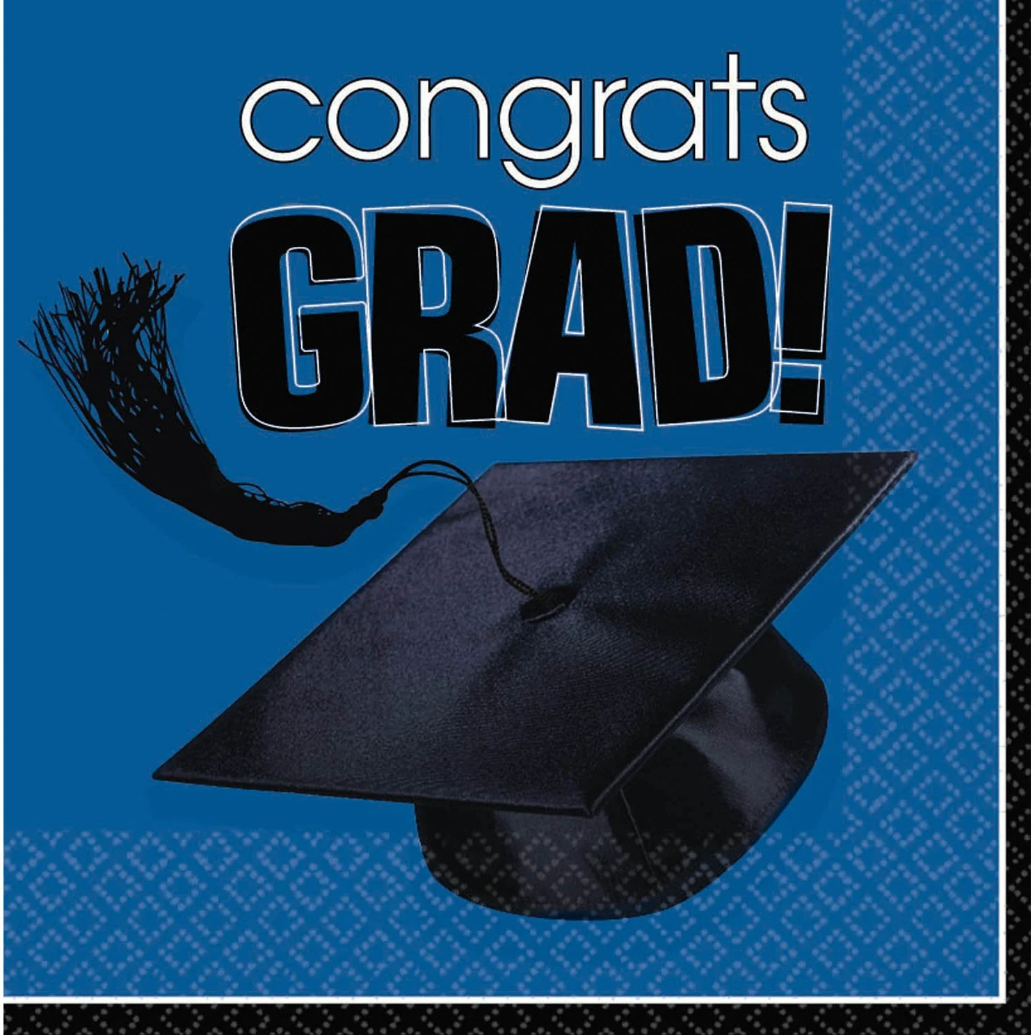Congrats Grad Blue Beverage Napkins (36ct) - Image 2