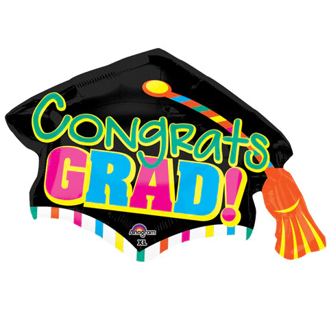 CONGRATS GRAD CAP COLORBLAST SUPER SHAPE