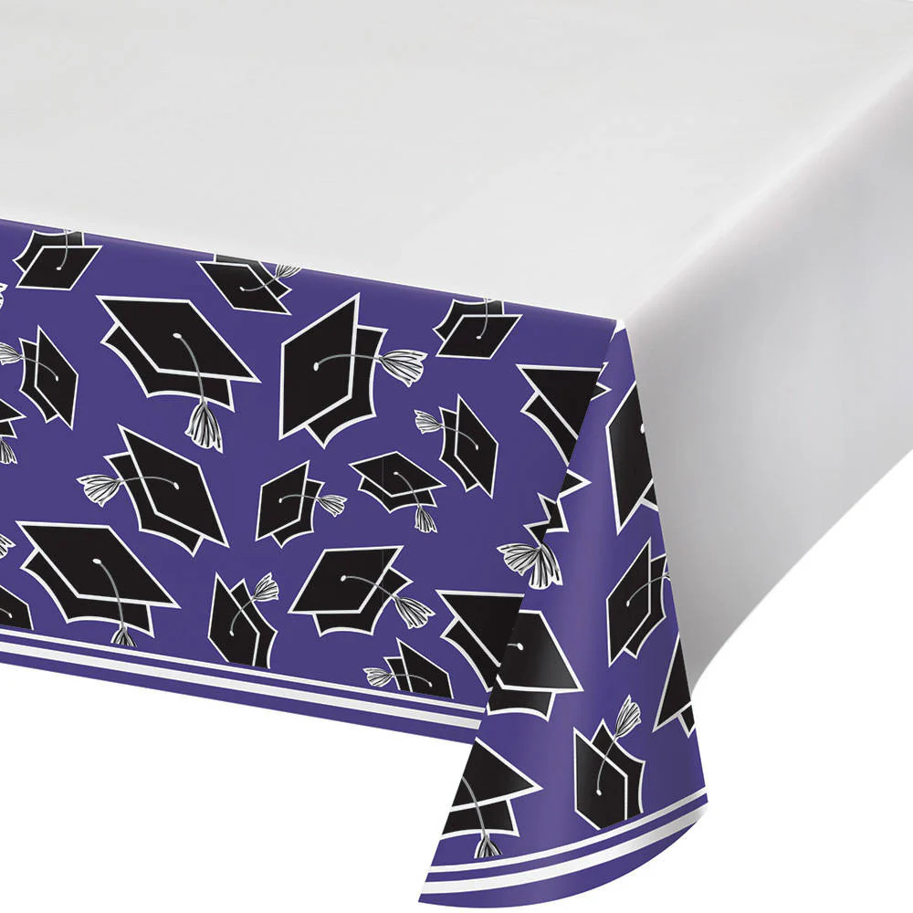 Congrats Grad Purple Rectangle Plastic Tablecover