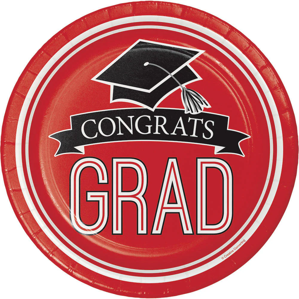Congrats Grad Red Dinner Plates (18 ct)