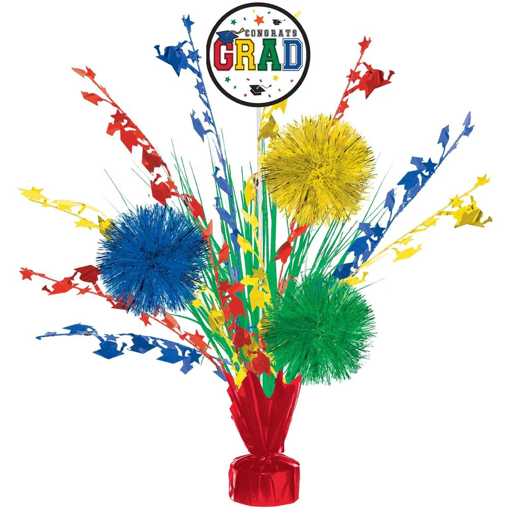 Congrats Grad Tinsel Centerpiece Multicolor (1ct)