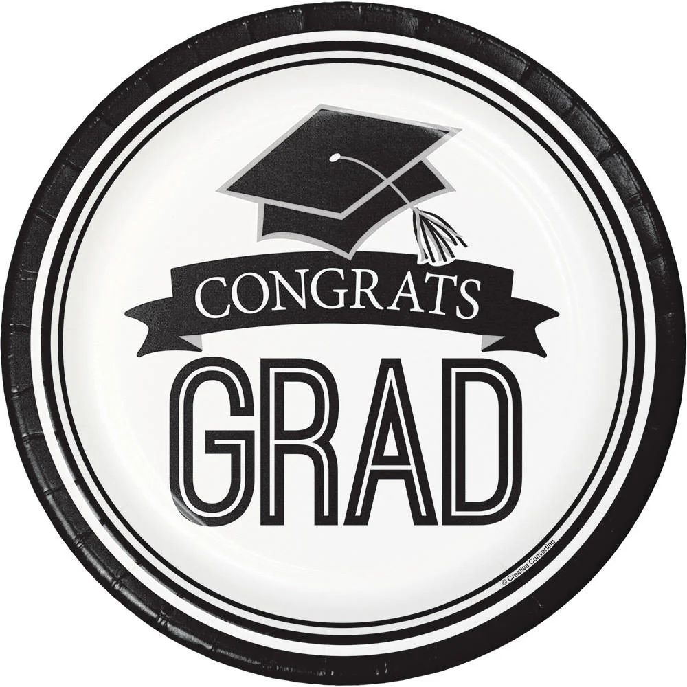 Congrats Grad White Dessert Plates (18 ct)