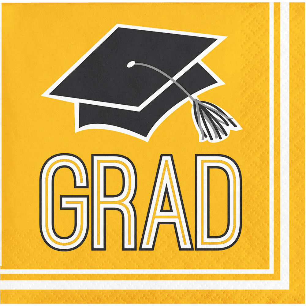 Congrats Grad Yellow Beverage Napkins (36 ct)