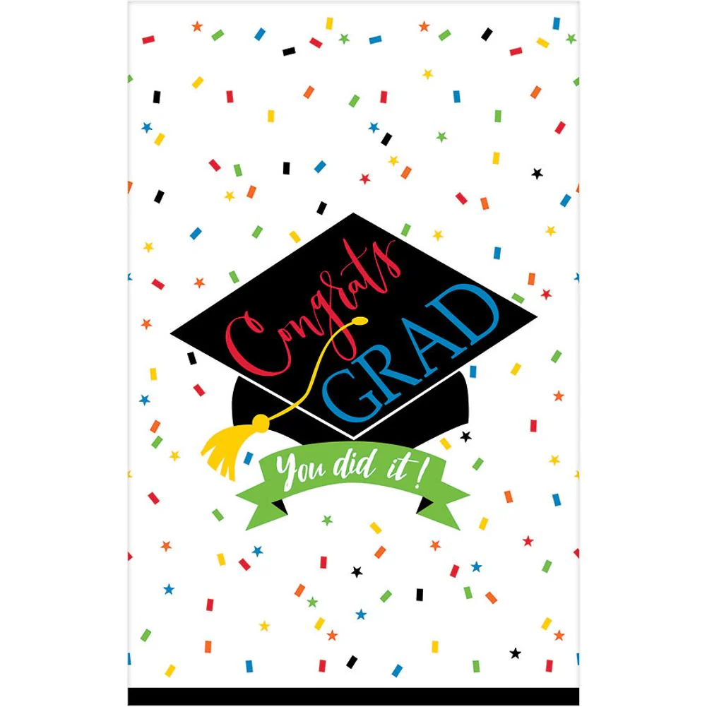 Congrats Grad You Did It Plastic Rectangle Tablecovers (3 ct)
