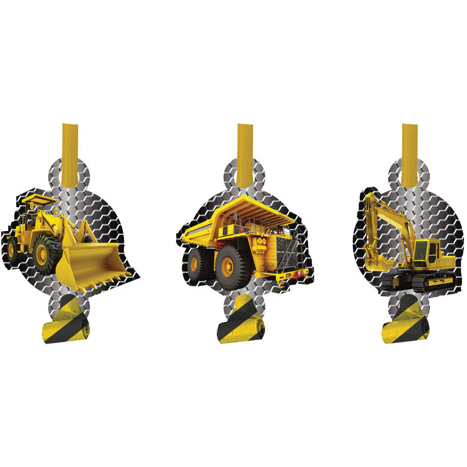 Construction Birthday Zone Blowouts (8ct)