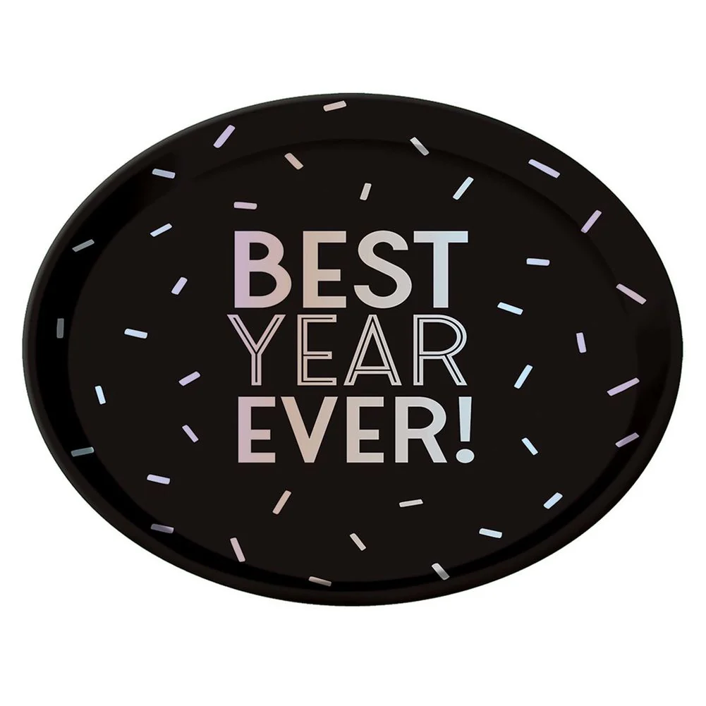 Disco Ball Drop Round Plastic Platter