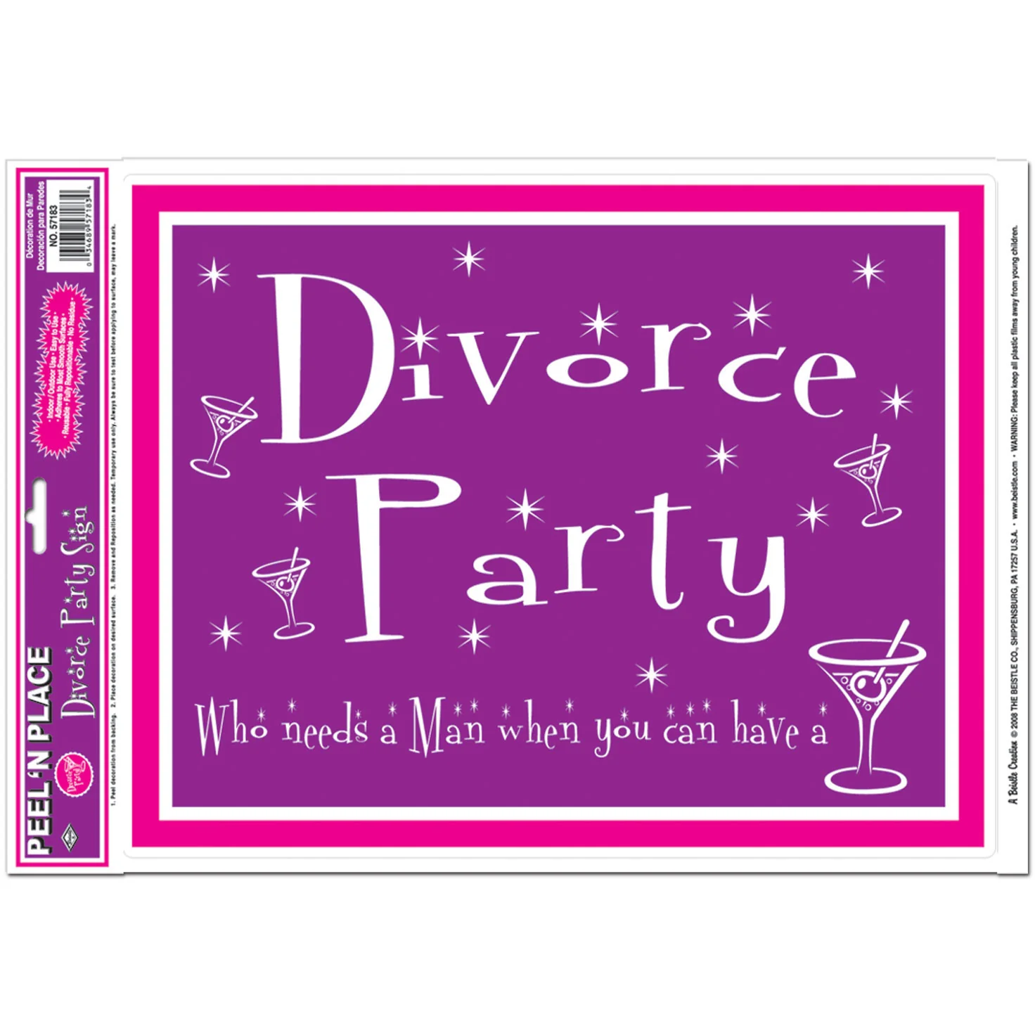 Divorce Party Peel 'N Place