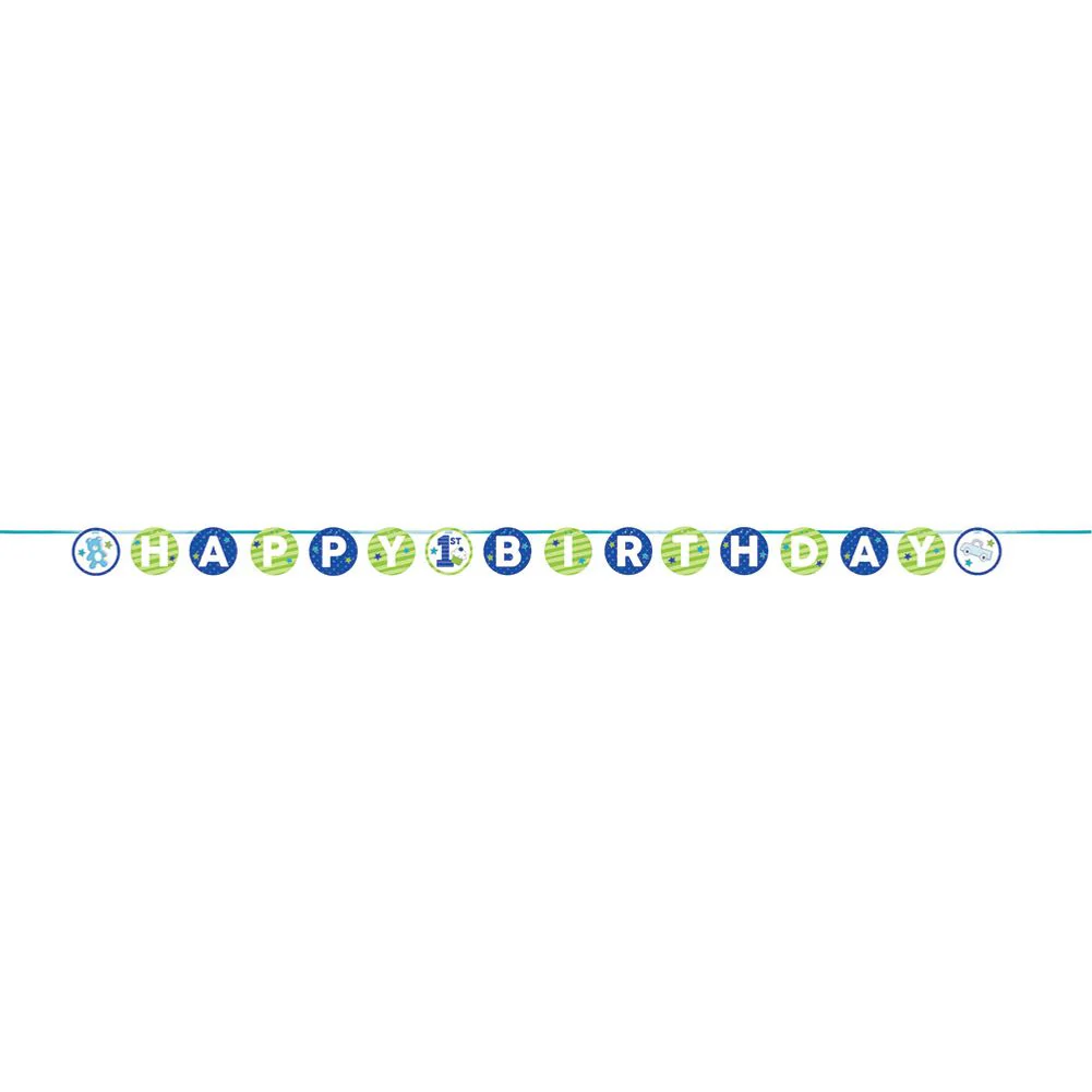 Doodle 1st Birthday Boy Happy Birthday Letter Banner