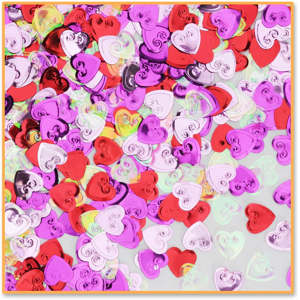 Embossed Hearts Confetti