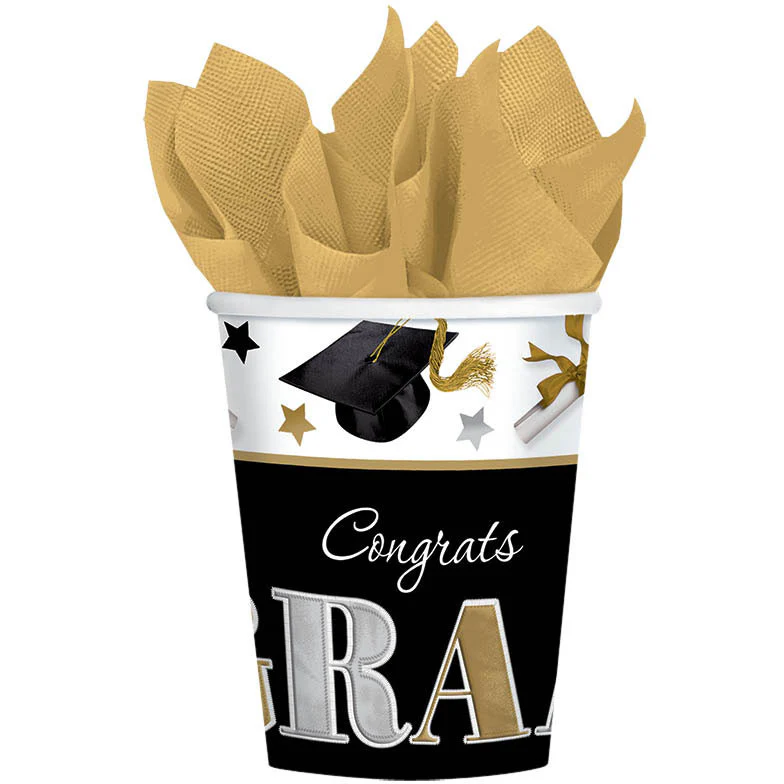 Festive Grad 9oz Paper Cups (18 ct)