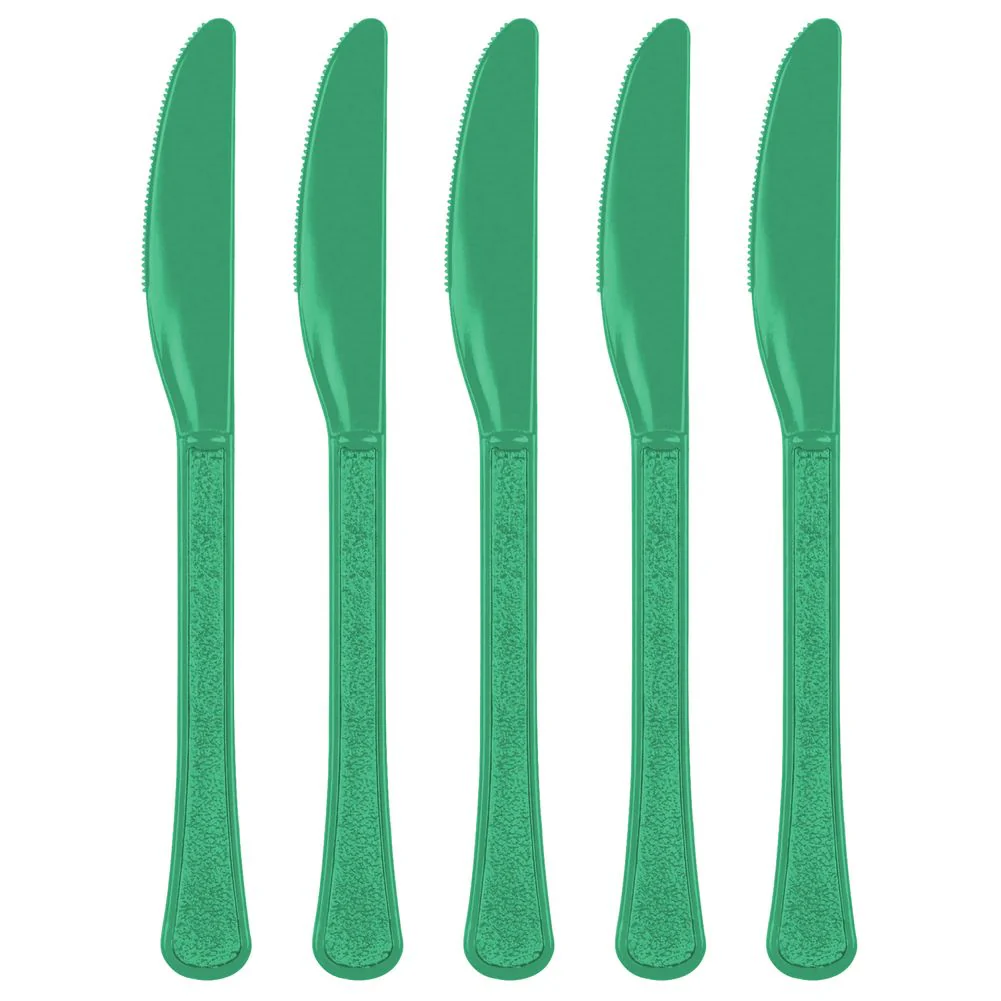 Festive Green Midweight Plastic Knives (20ct)