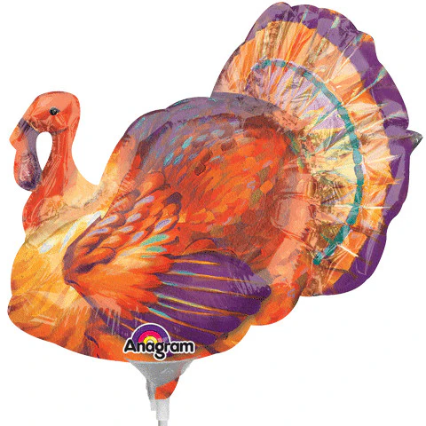Festive Turkey Mini Foil Balloon