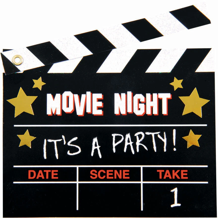 Film Fan Movie Night Novelty Invites (8ct)