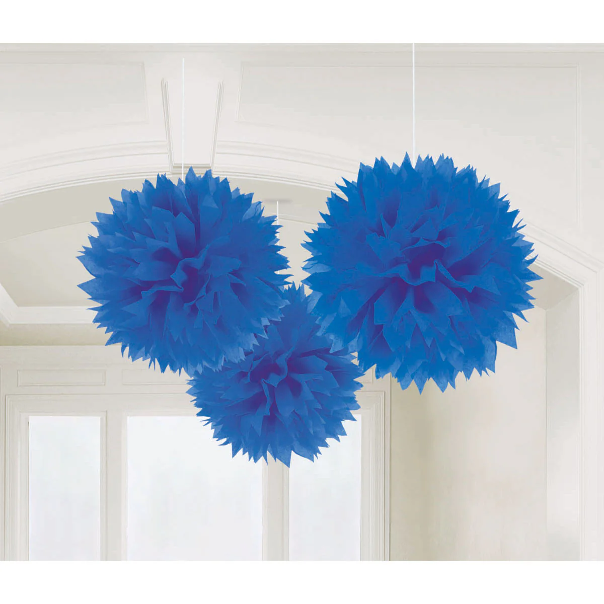 Royal Blue Fluffy Tissue Balls, 3ct