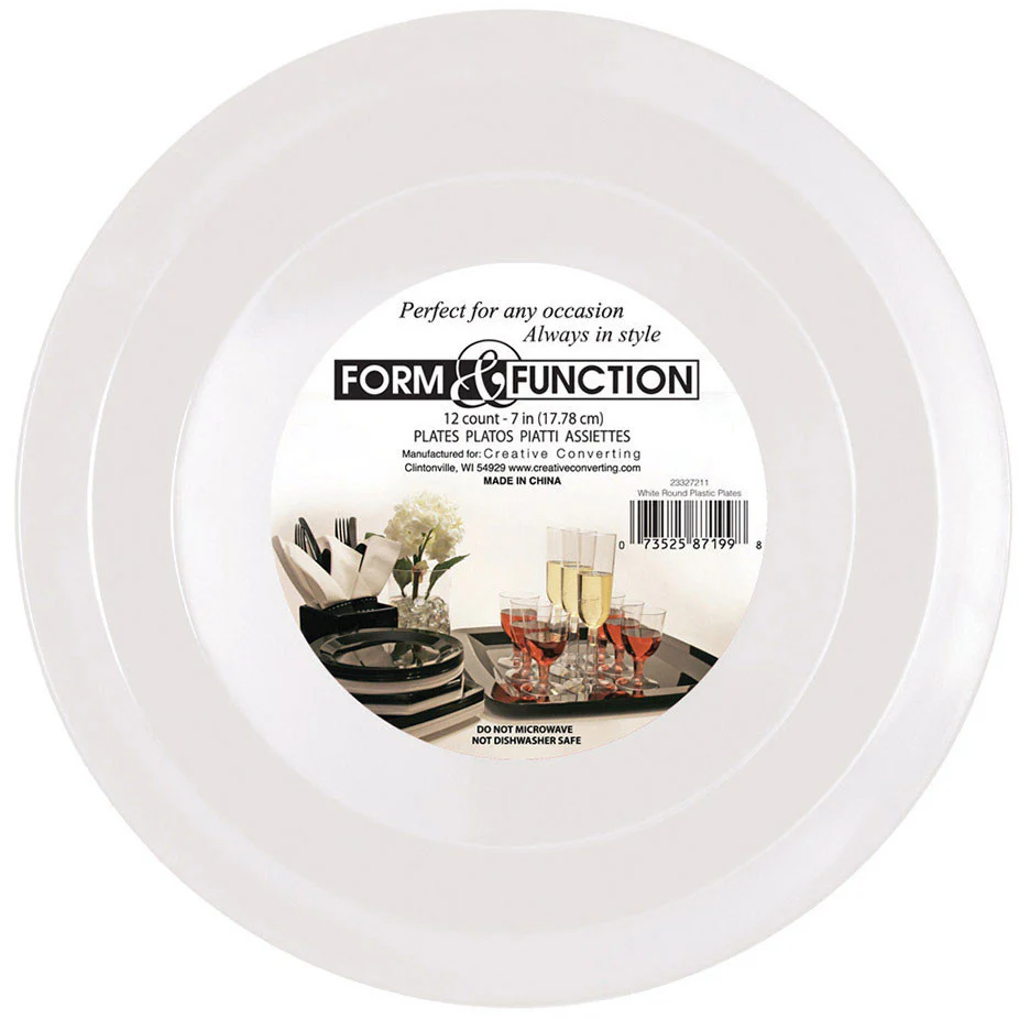 Form and Function White Dessert Plates (12ct)