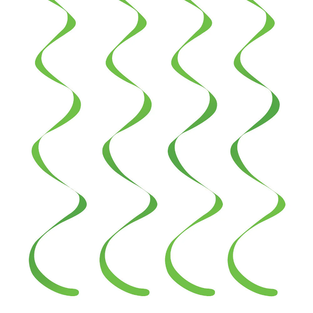 Fresh Lime Hanging Swirls (4ct)