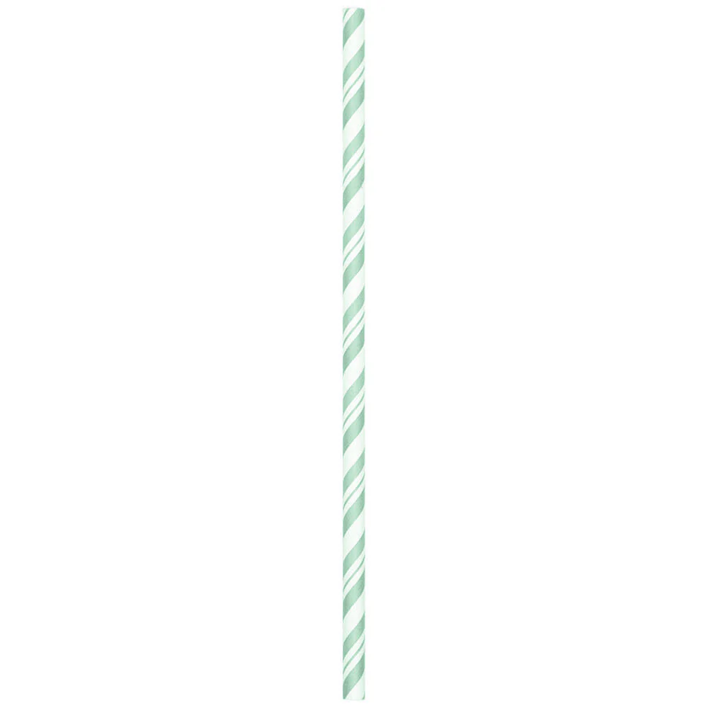 Fresh Mint Stripe Straws (24ct)