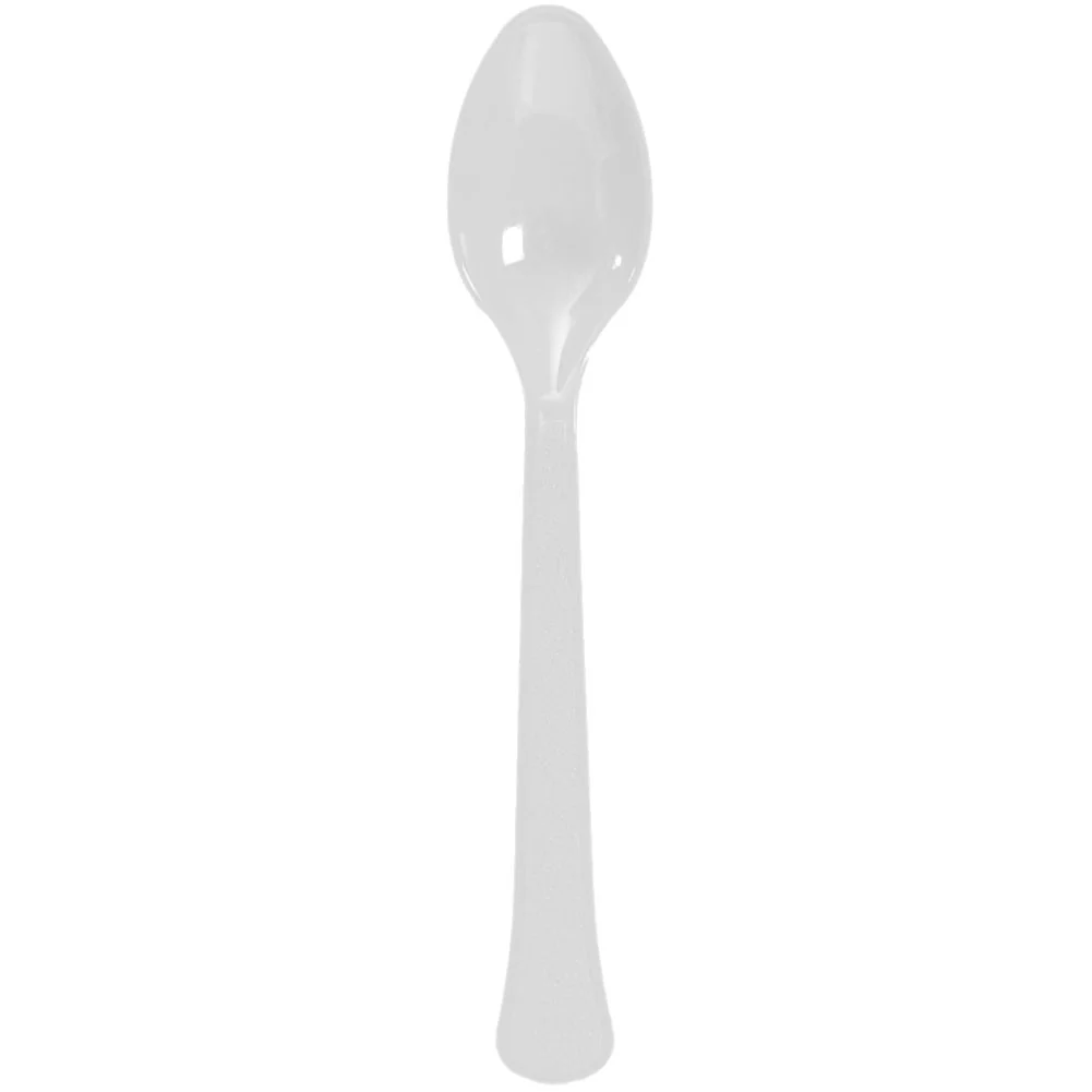 Frosty White Heavy Weight Plastic Spoons (48ct)