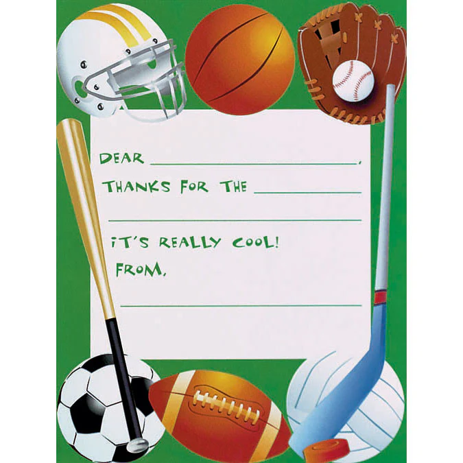 Game Day Thank You Notes