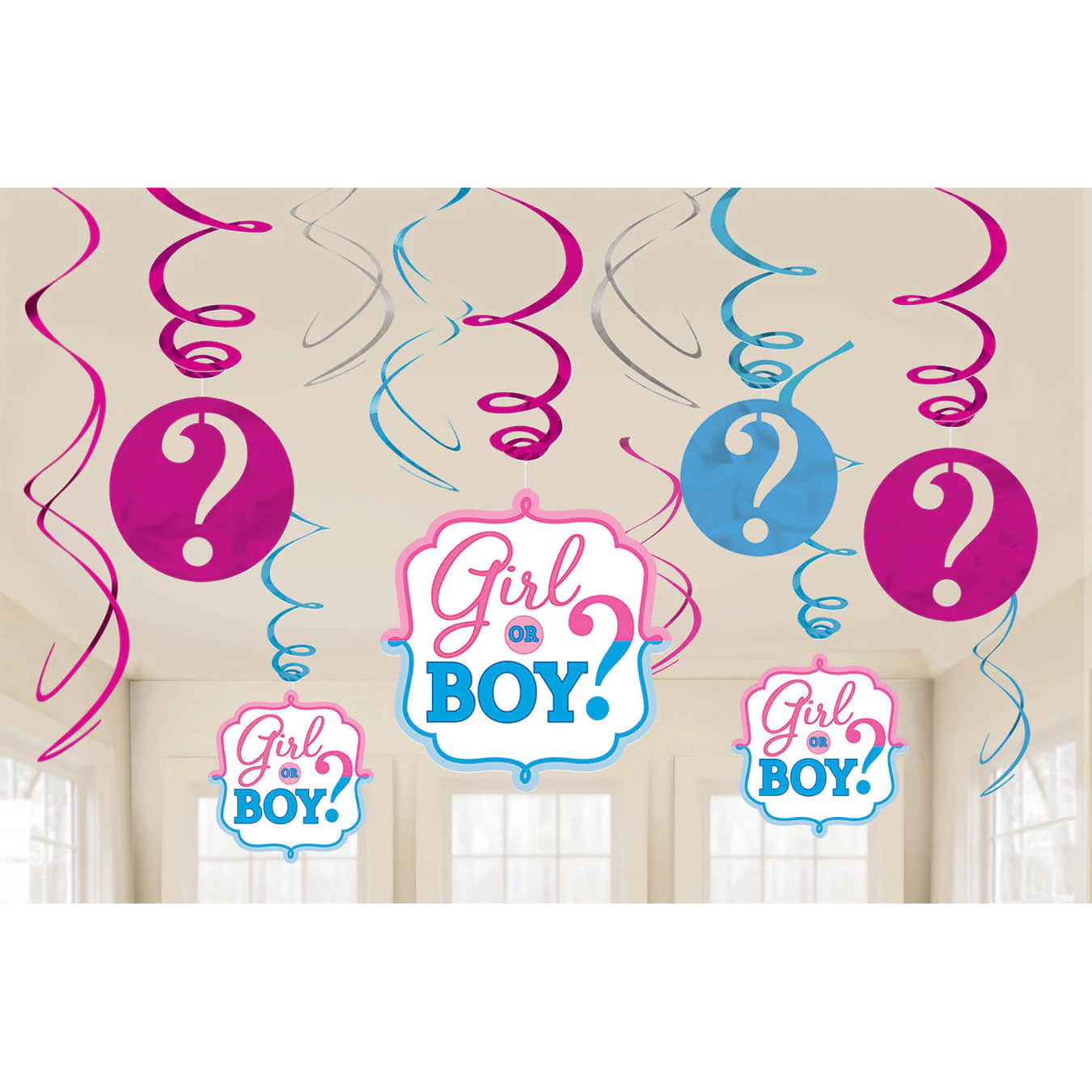 Girl or Boy Hanging Swirls (12 ct)