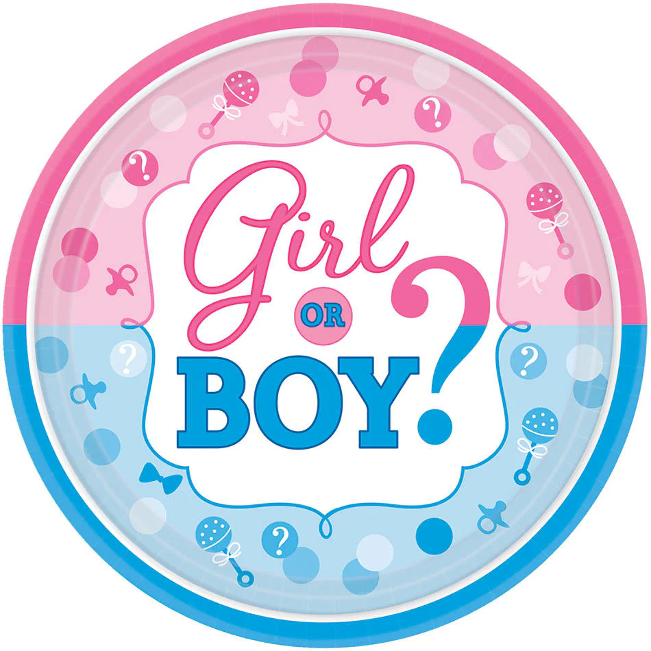 Girl or Boy Paper Dessert Plates (8 ct)