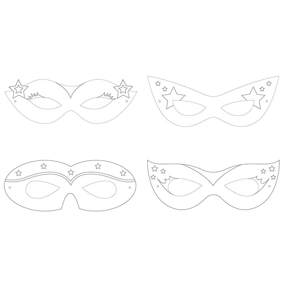 Girl Superhero Paper Masks Coloring Craft (12 ct)