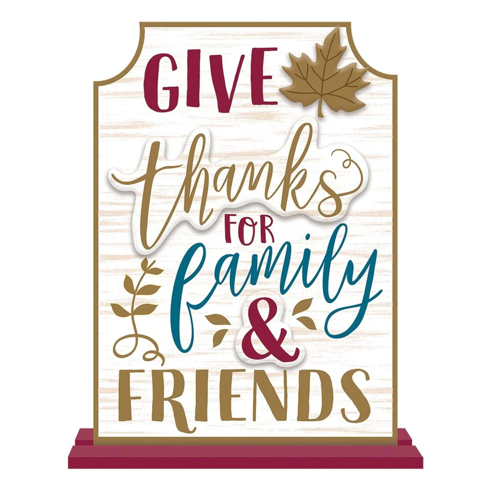 Give Thanks for Family & Friends Die-Cut Sign (1 ct)
