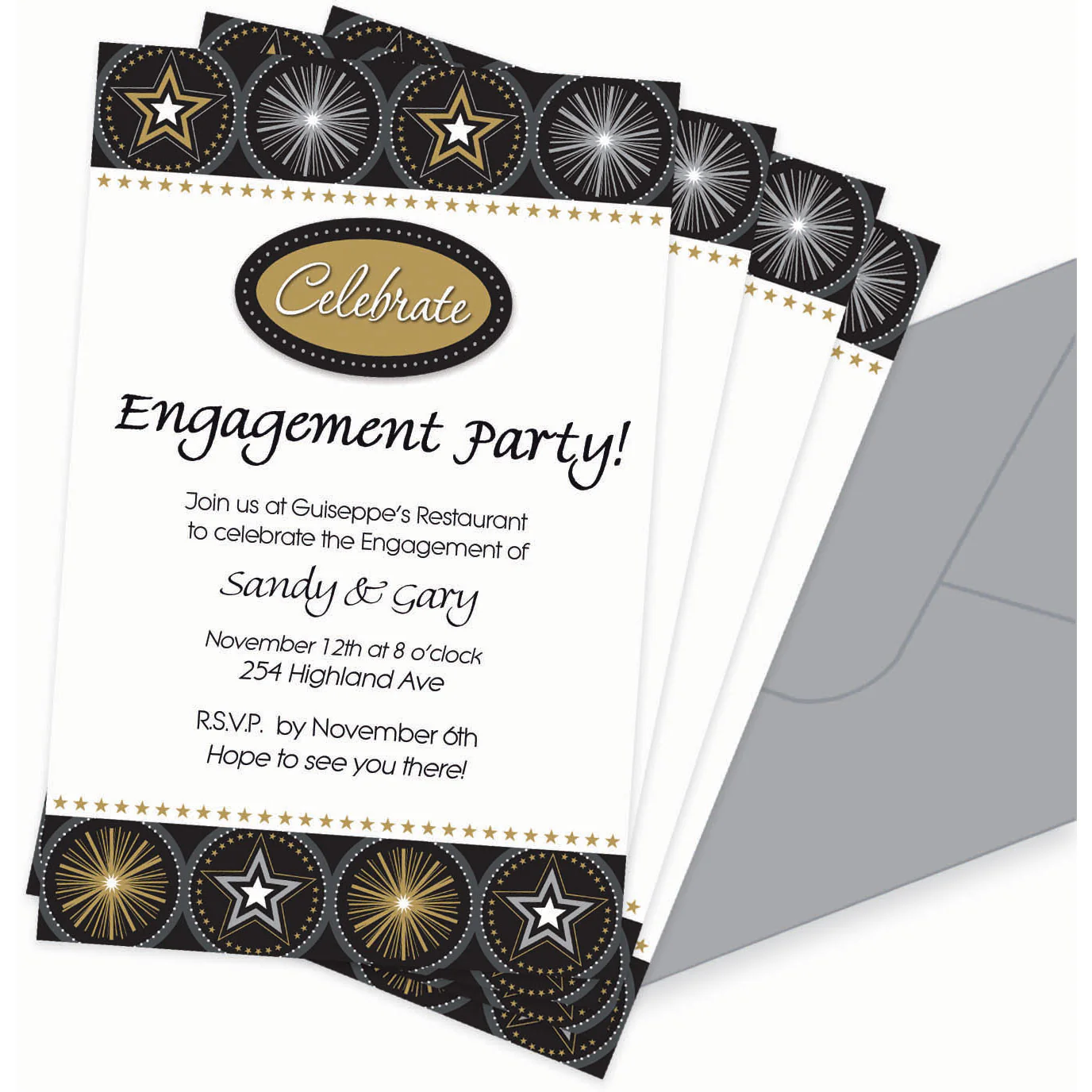 Glittzy Star Imprintable Invitations w/Add-On