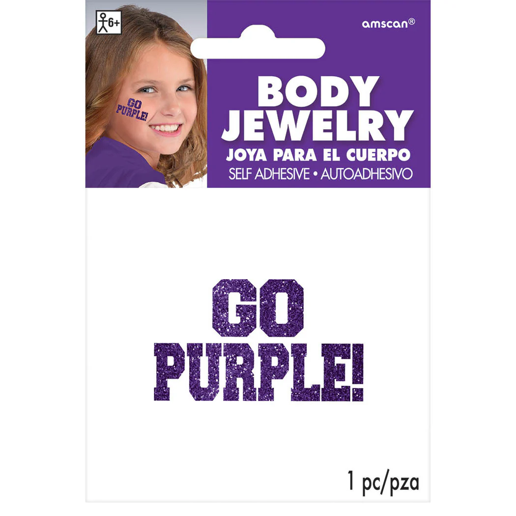 GO PURPLE! Glittered Body Jewelry