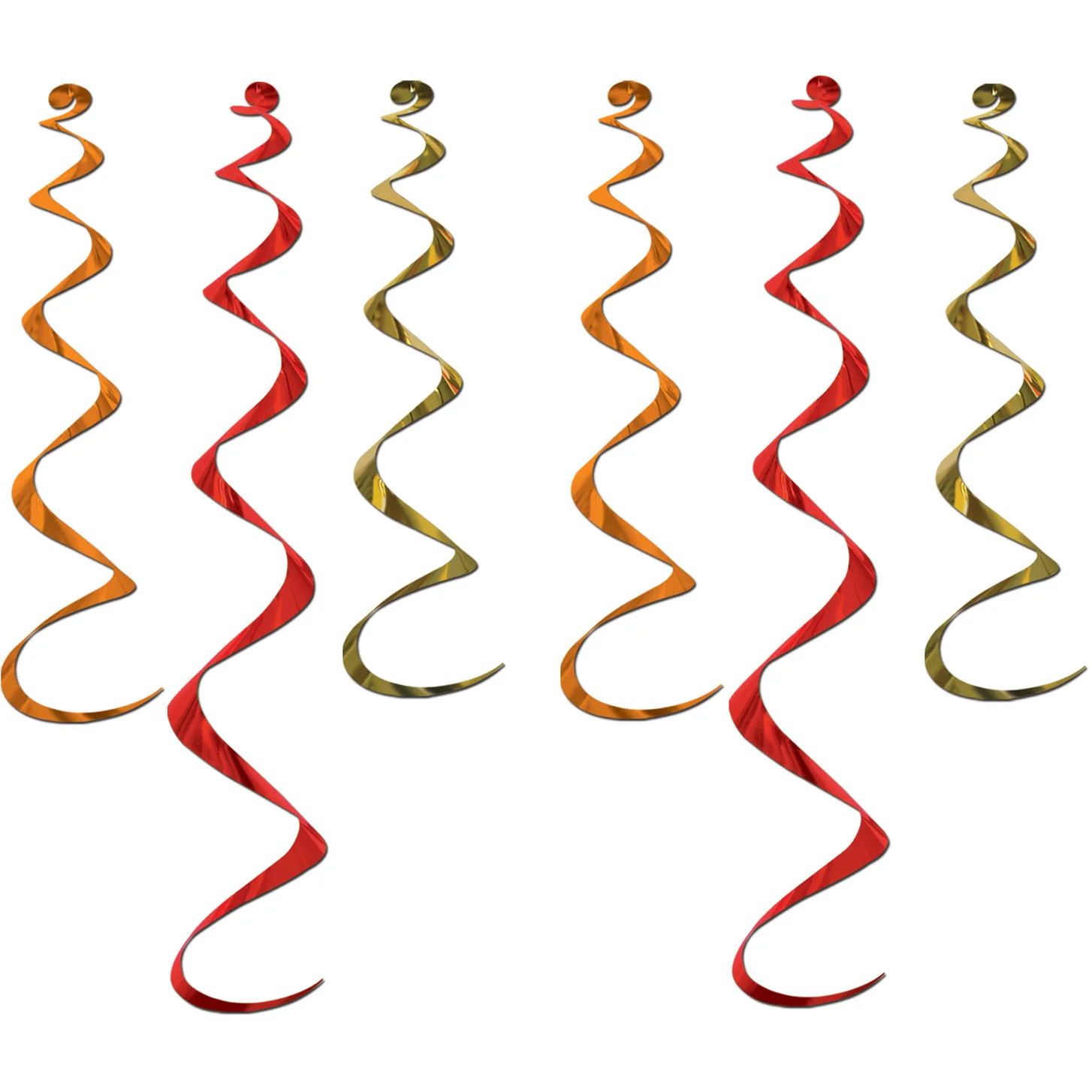 Gold Orange and Red Hanging Swirls