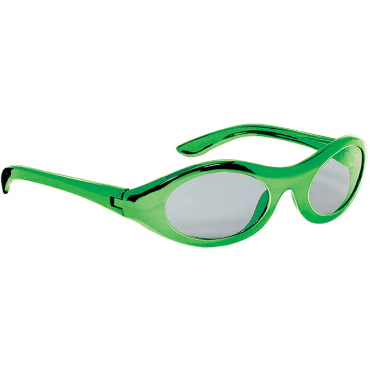 Green Oval Metallic Sunglasses