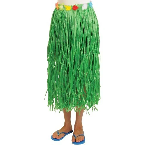 Adult Green Plastic Flower Hula Skirt (1ct)