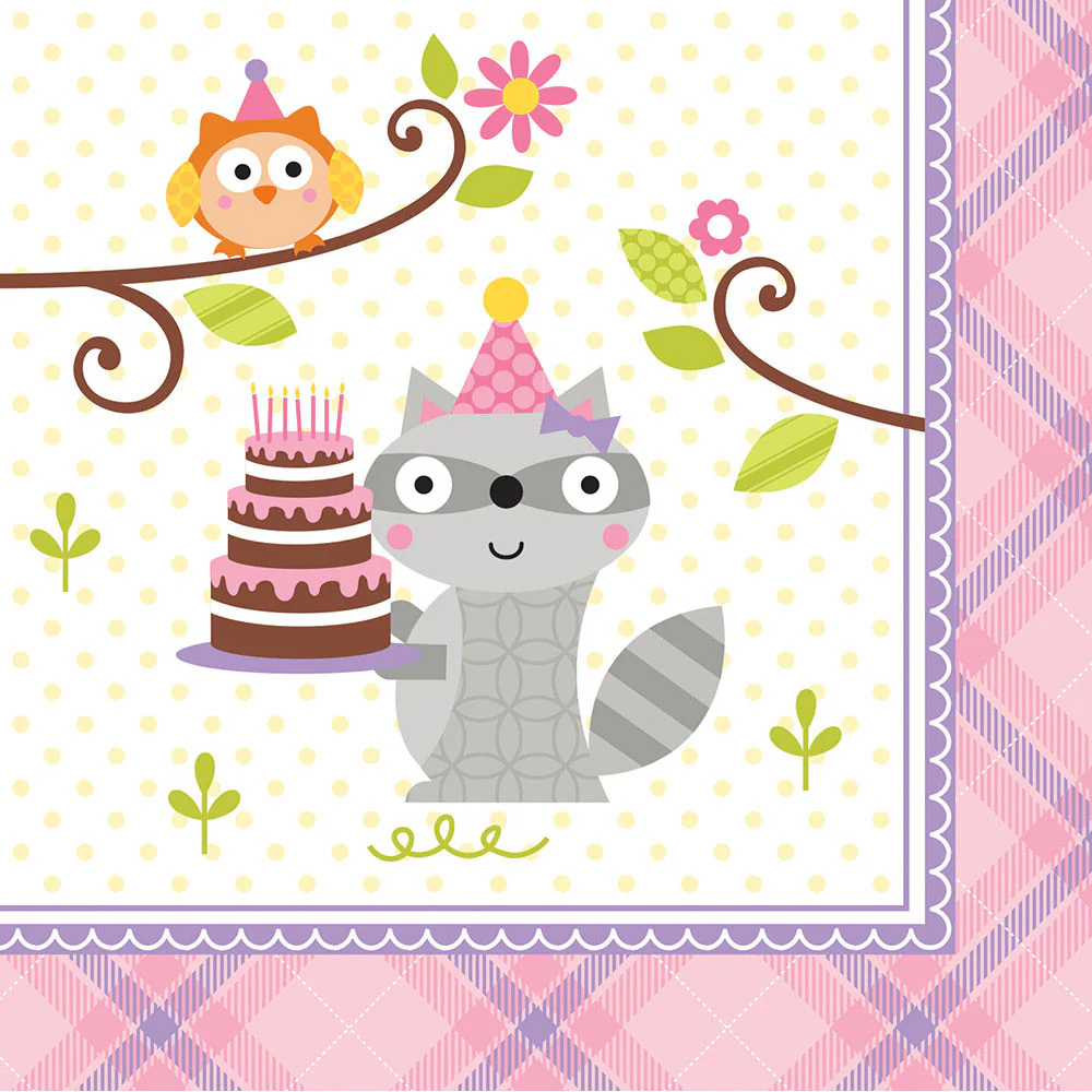 Happi Woodland Girl Beverage Napkins (16ct)
