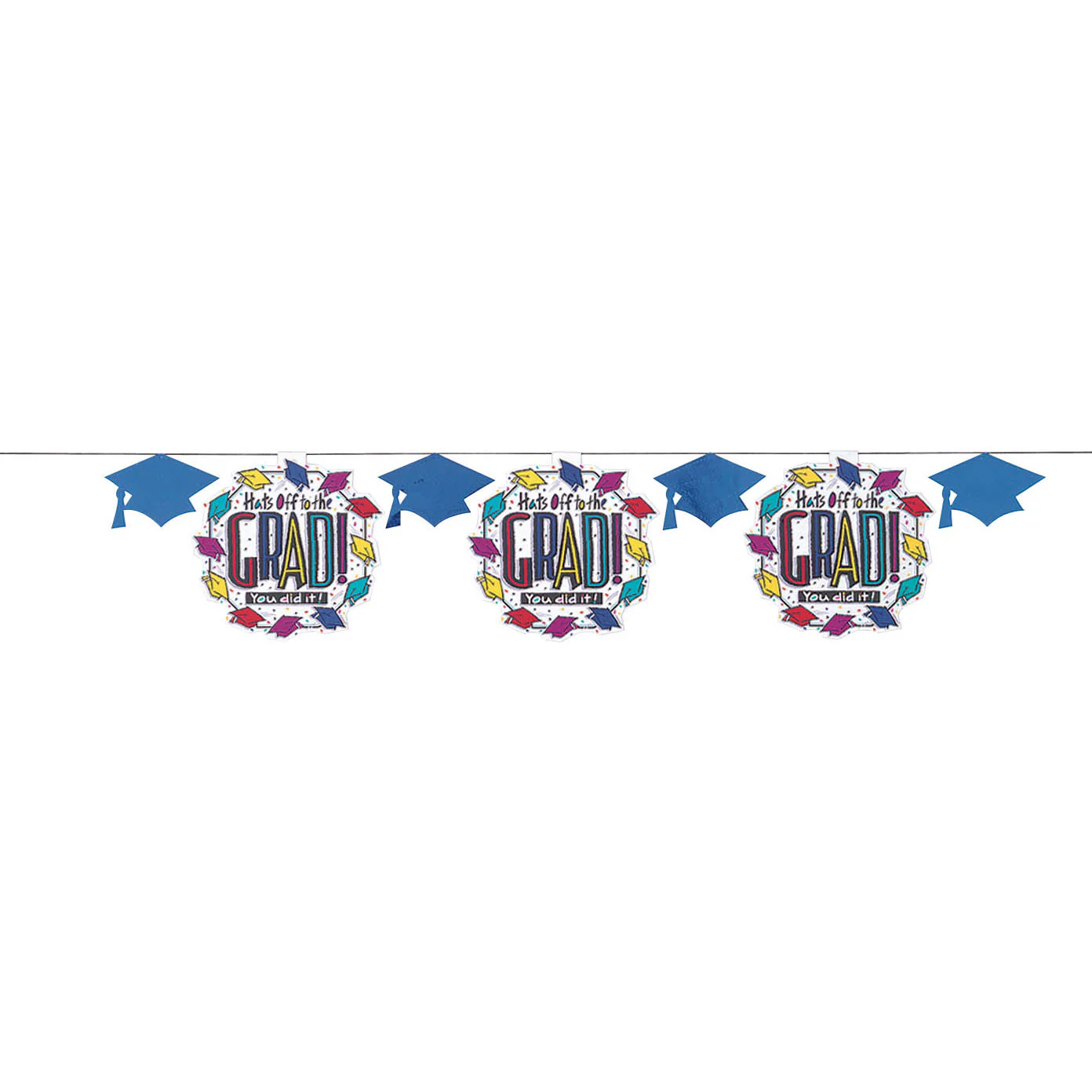 Hats Off Grad Paper Banner