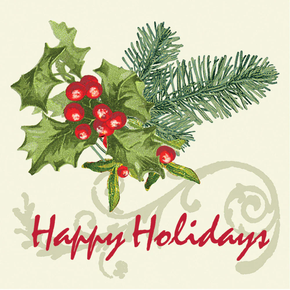 Holly Collage Beverage Napkins (16ct)